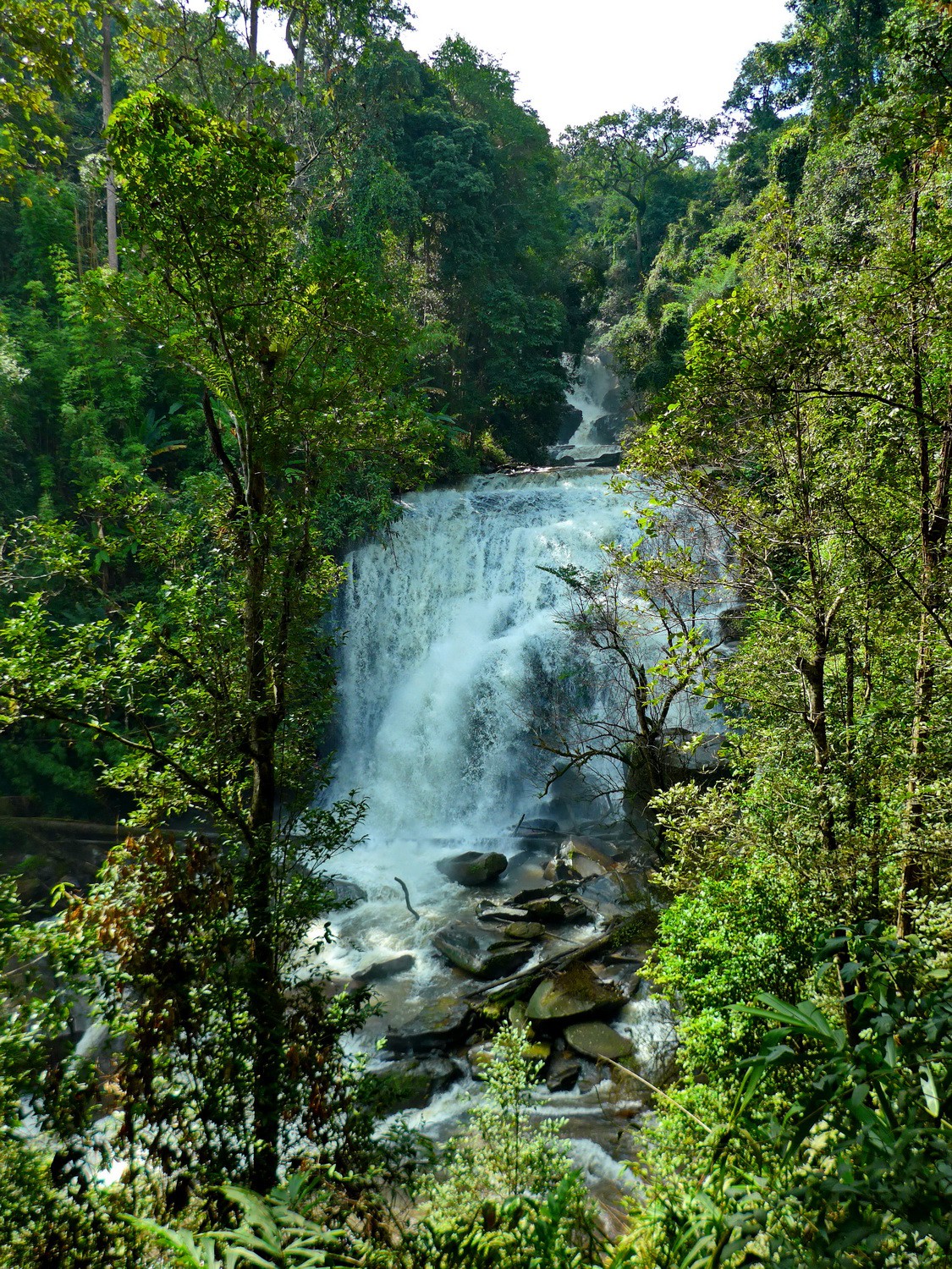Sirithan waterfall on foot of the mountain Doi Inthanon